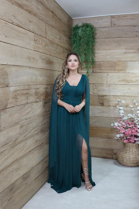 Vestido três listras pequenas com capa